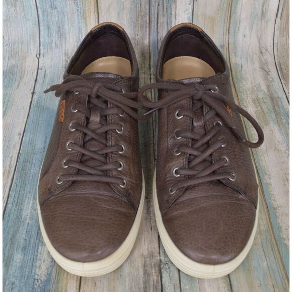 Ecco Soft 7 Men\'s Brown Leather Perforated Sneakers Size 10 / 10.5 EUR 44 main image 2